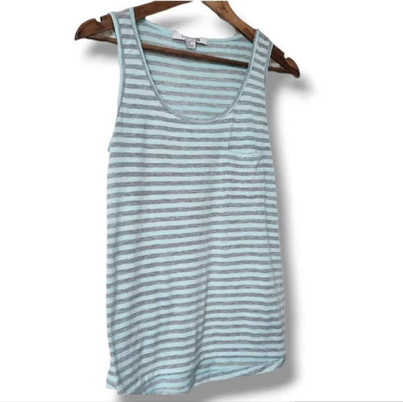 Forever 21 Striped Slipover Tank Top w/ Chest Pocket | Medium - Picture 2 of 6